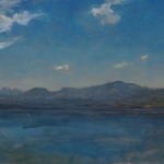 Lake Almanor Panorama plein air pinting by Matthew Joseph Peak