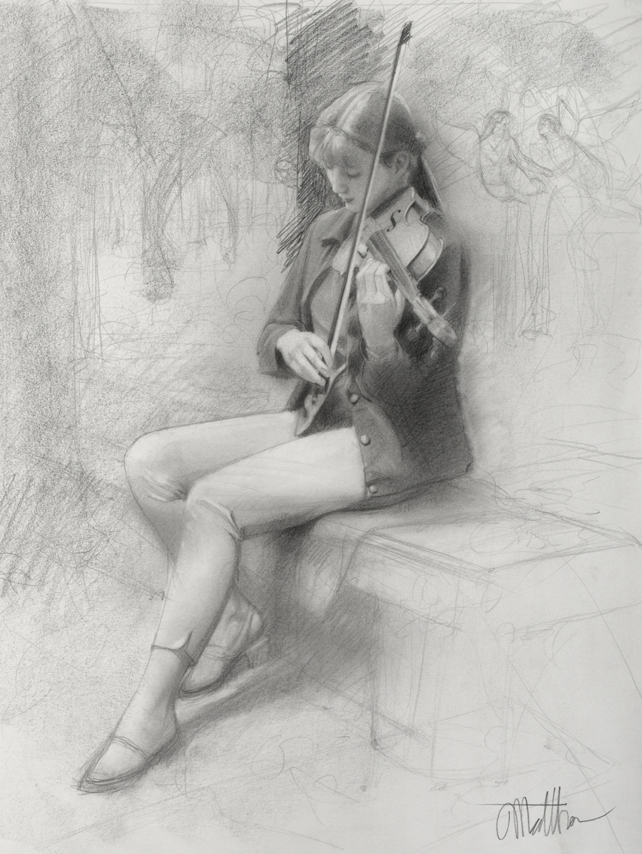 Violin Song  –  study drawing