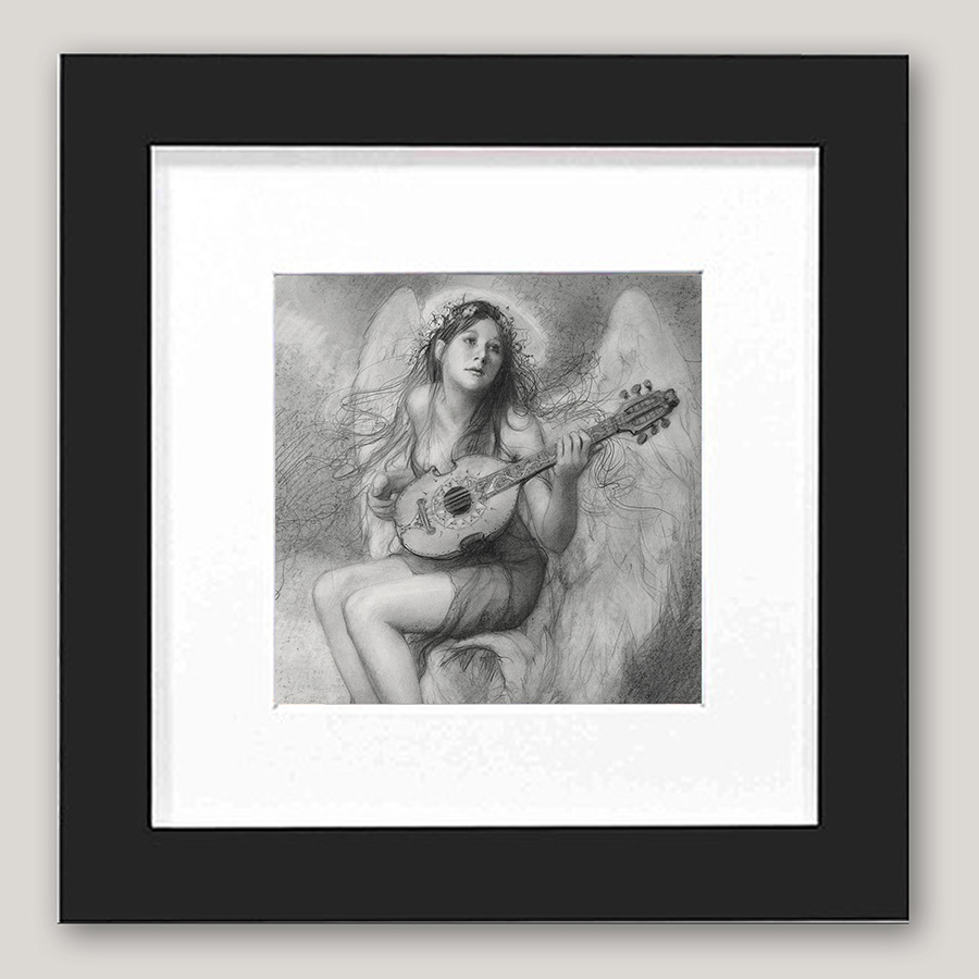 Angel of Melody – 6×6 mini framed