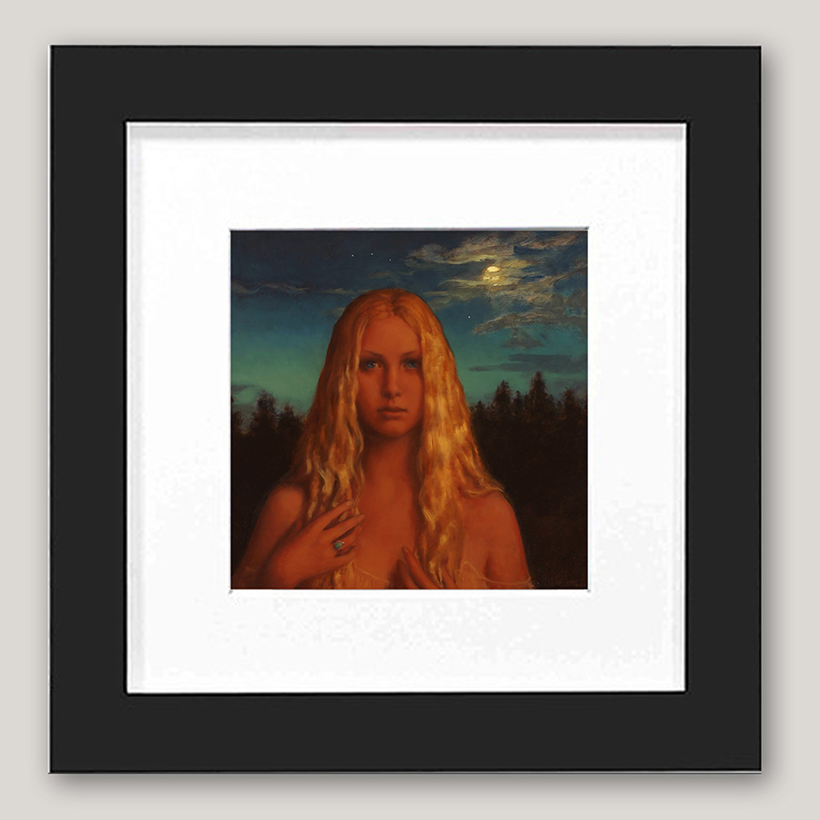 Gold In The Night – 6×6 mini framed
